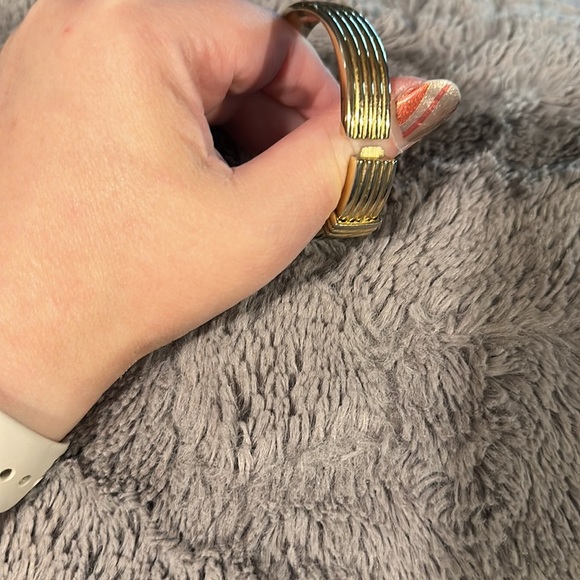 Women’s Goldtone “Golden”  Brand Cuff Watch Stainless Steel Japan Movement - Picture 5 of 7